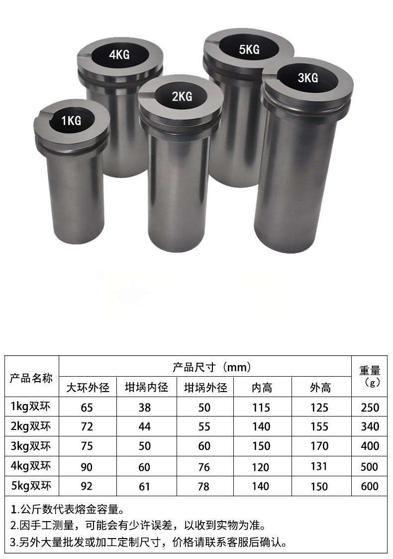 Double ring graphite crucible High purity graphite pot gold melting furnace high temperature resistant crucible quartz crucible (8).jpg